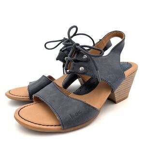 B.O.C Blair Leather Slingback Lace Up Women's Heeled Sandals Blue Size US6M EU37